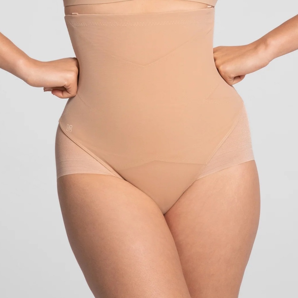 Honeylove SuperPower Brief High Waist Shapewear NWT Sand small left - Picture 2 of 5